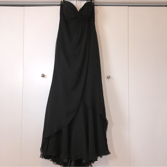 Jenny Yoo 100% Silk Layers Strapless Bridesmaid Gown Formal Maxi Dress - Picture 1 of 16